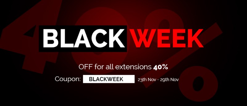 Black Week 40% Sale